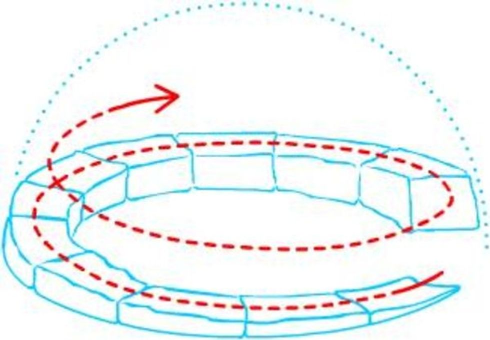 Now,make the first layer of the igloo.