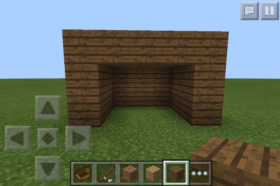 Now make the roof with spruce planks