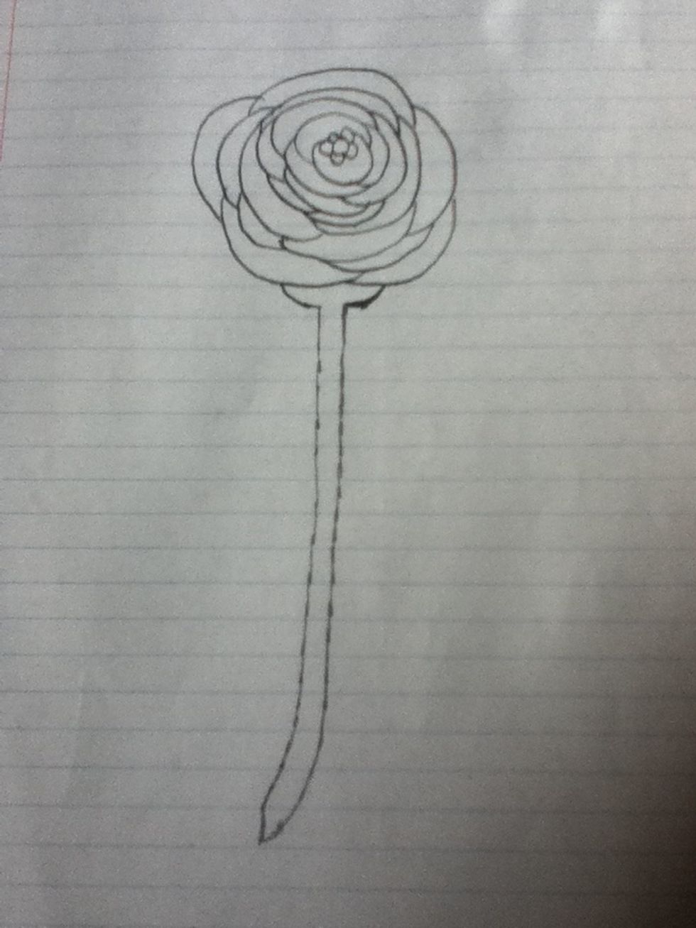 Now make the stem but be sure to make it rounded at the bottom!!