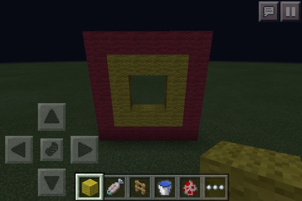 Now make yellow wool on the inner layer of the red wool