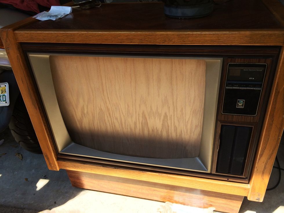 Now measure and cut board for your speaker. This will be where the bulb of the tv was. You can use the same screws that held the bulb in place.