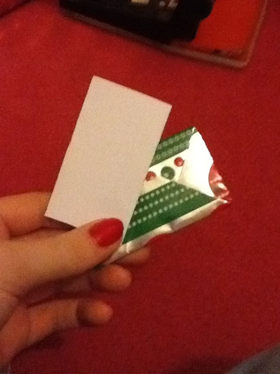 Now measure and cut out a piece of white (any colour you want) and stick it on one side.