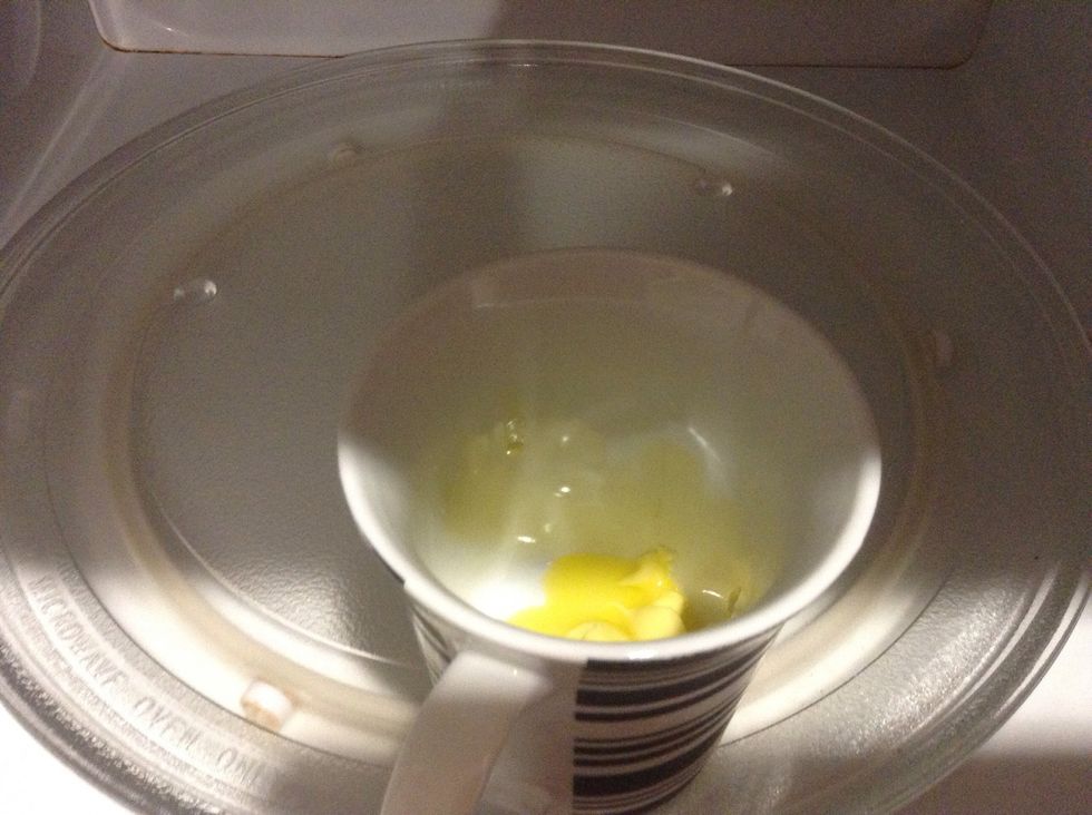Now melt the butter in the microwave.