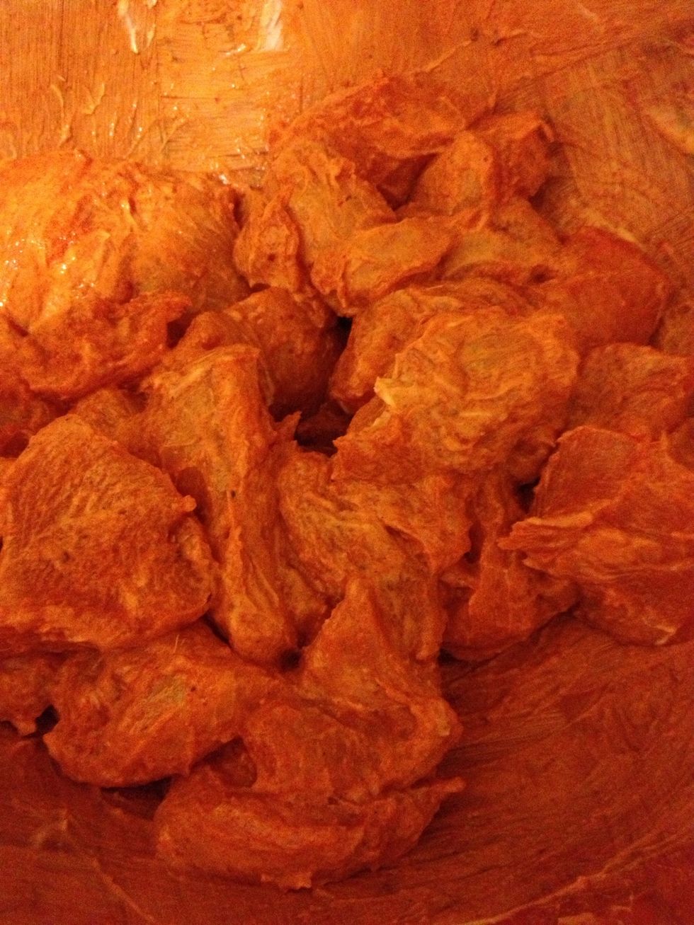 Now mix away and put in fridge for 5-6 hours let it marinate you can do this the night before also