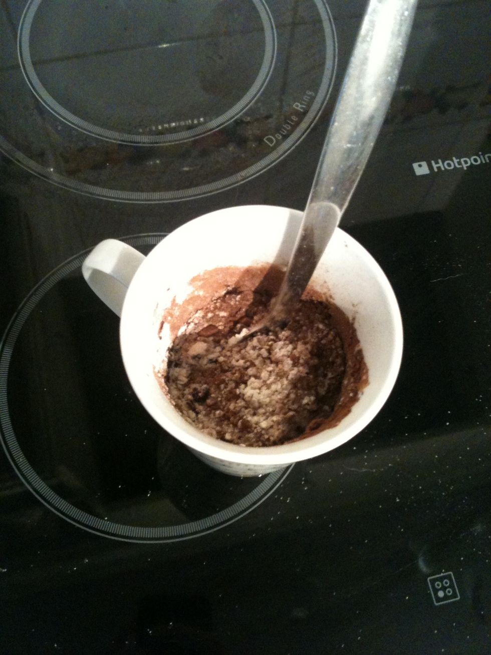 Now mix!!! If a little stodgy, add more water.