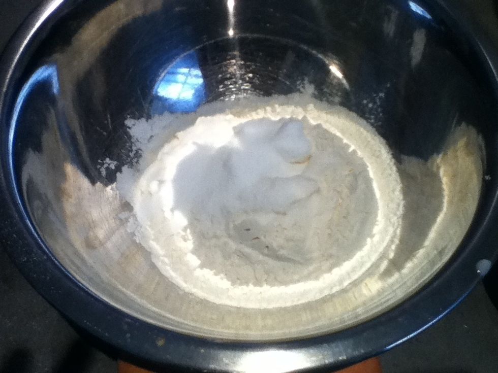 Now mix your flour and sugar!