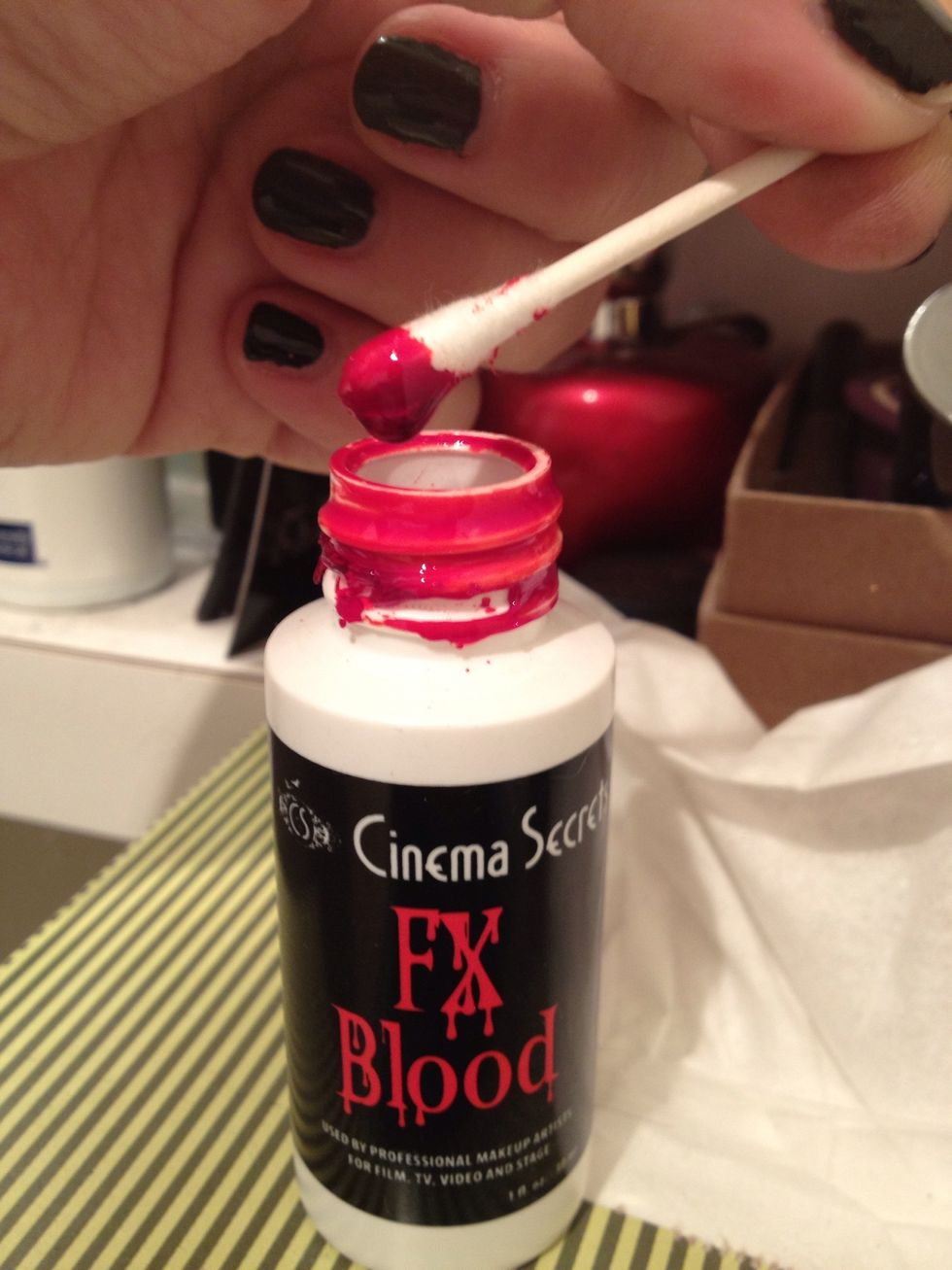 Now my favorite part.. BLOOD. I use three different types. Yes there are different types. I use coagulated clot blood, gel blood, and wet blood. I first use the gel blood inside the wound