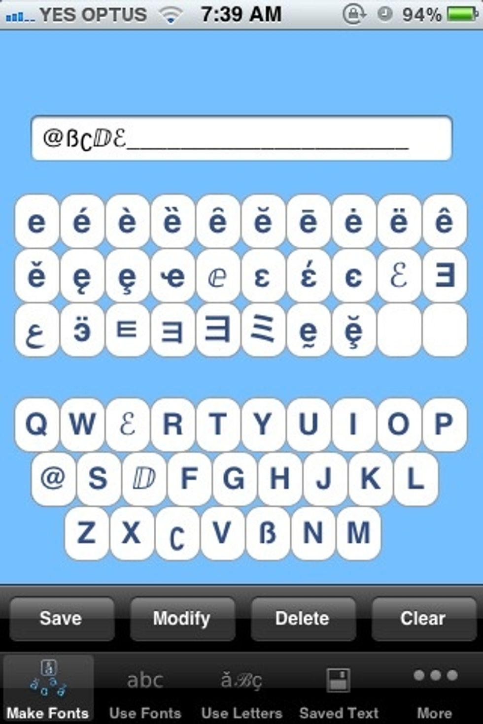 Now, notice that down the bottom the letters you have chosen to replace the other letters have popped up