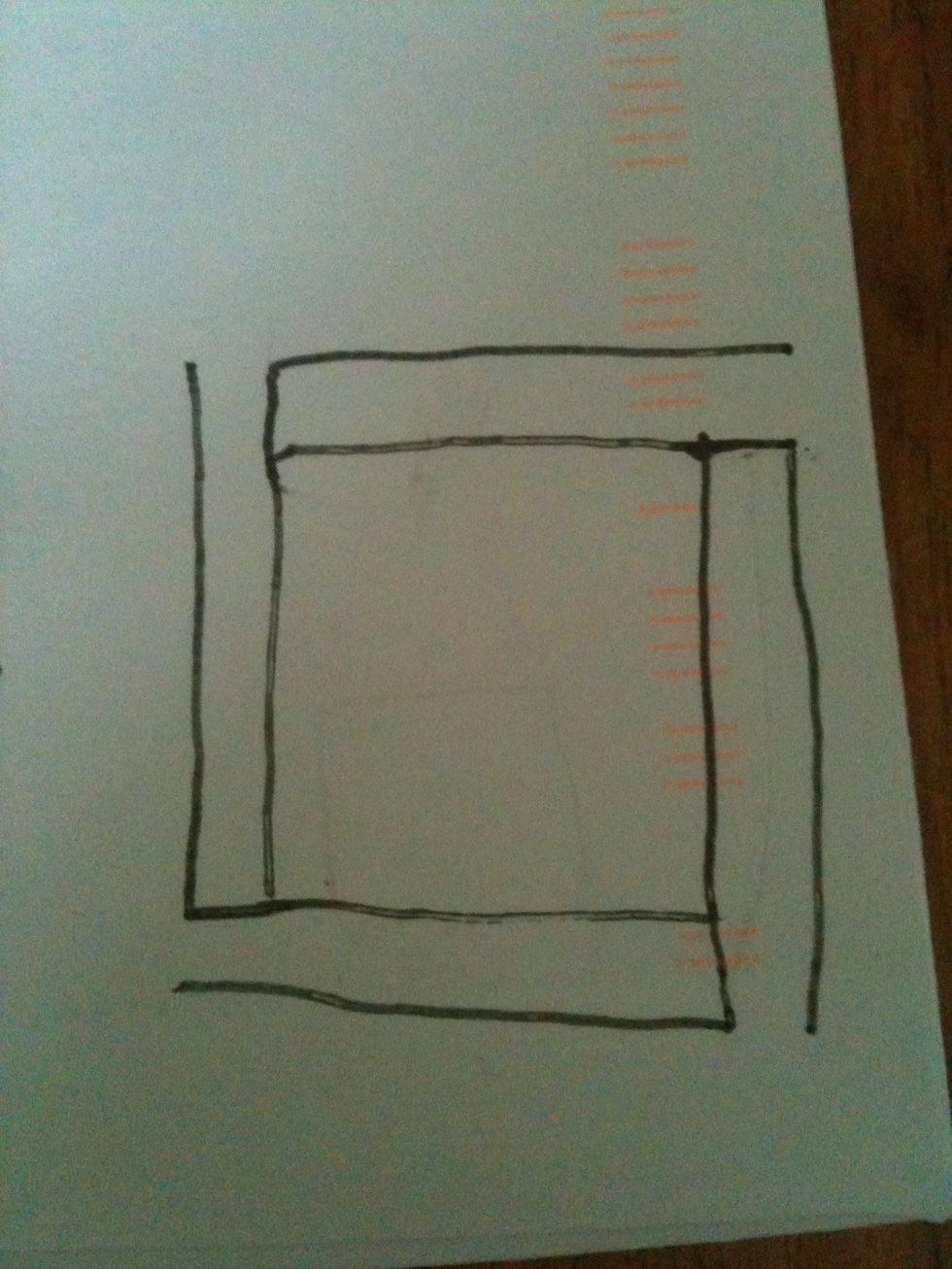 Now off those lines draw more lines following the previous square you drew. See?
