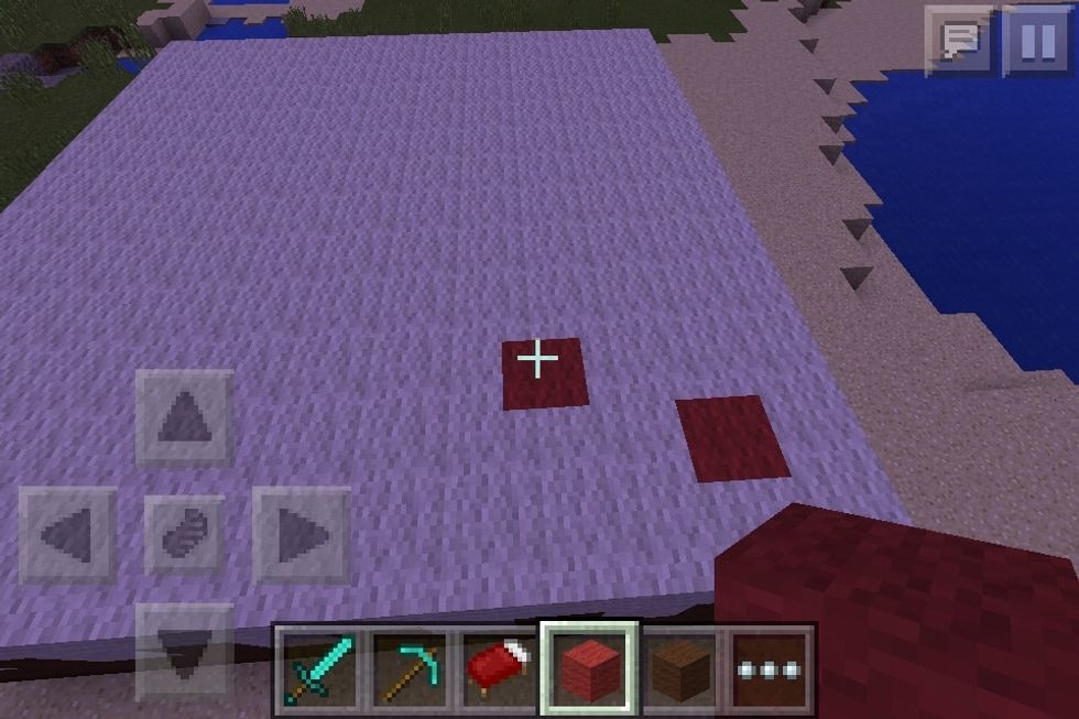 Now on the very top wreck some of the white wool and replace it with red wool for the sprinkles