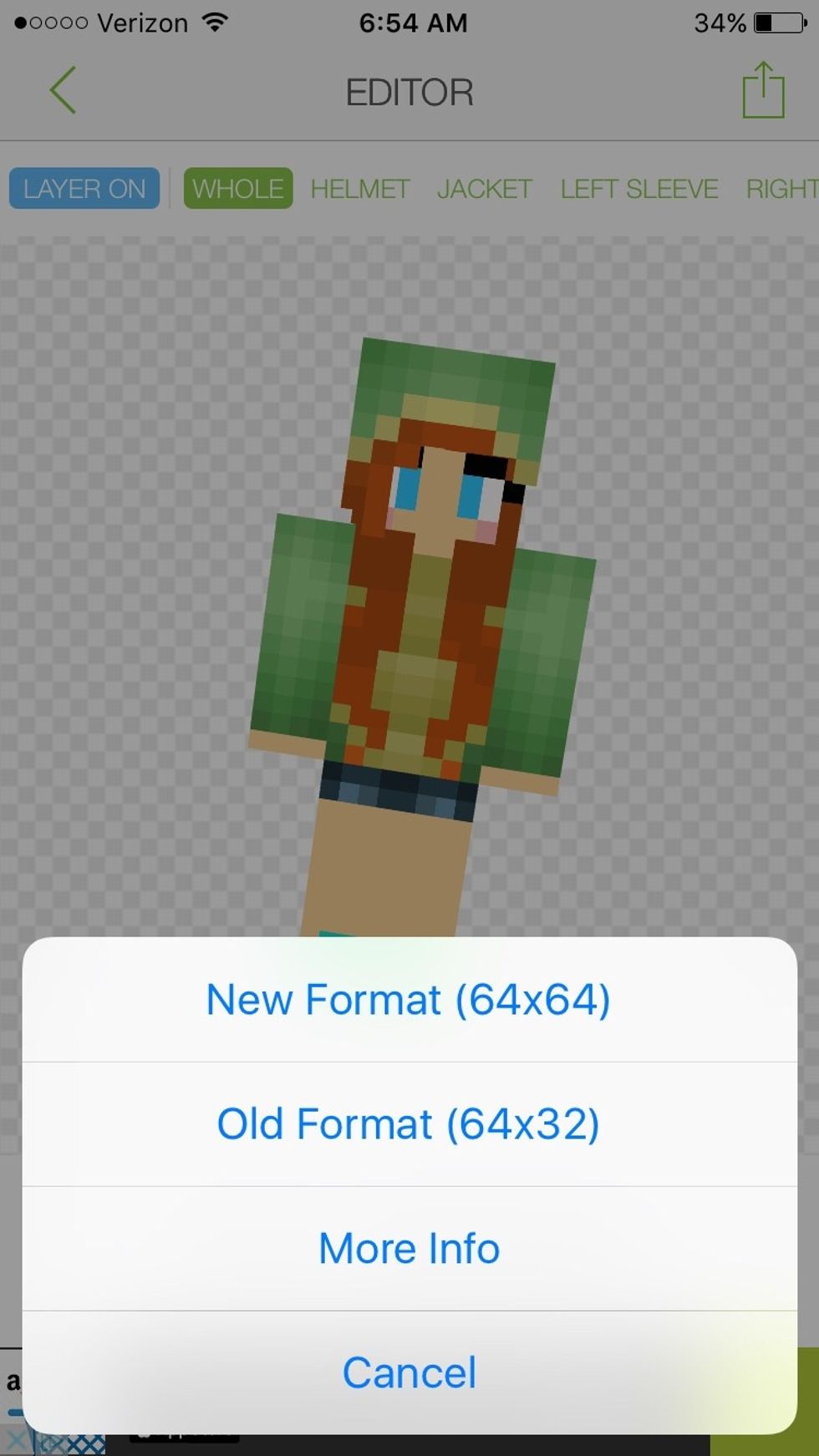 Now once u saved click the bow with the arrow again and then 'save to camera roll' then click 'new format' as shone