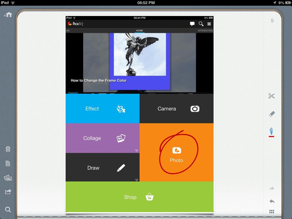 Now open PicsArt and tap on Photo