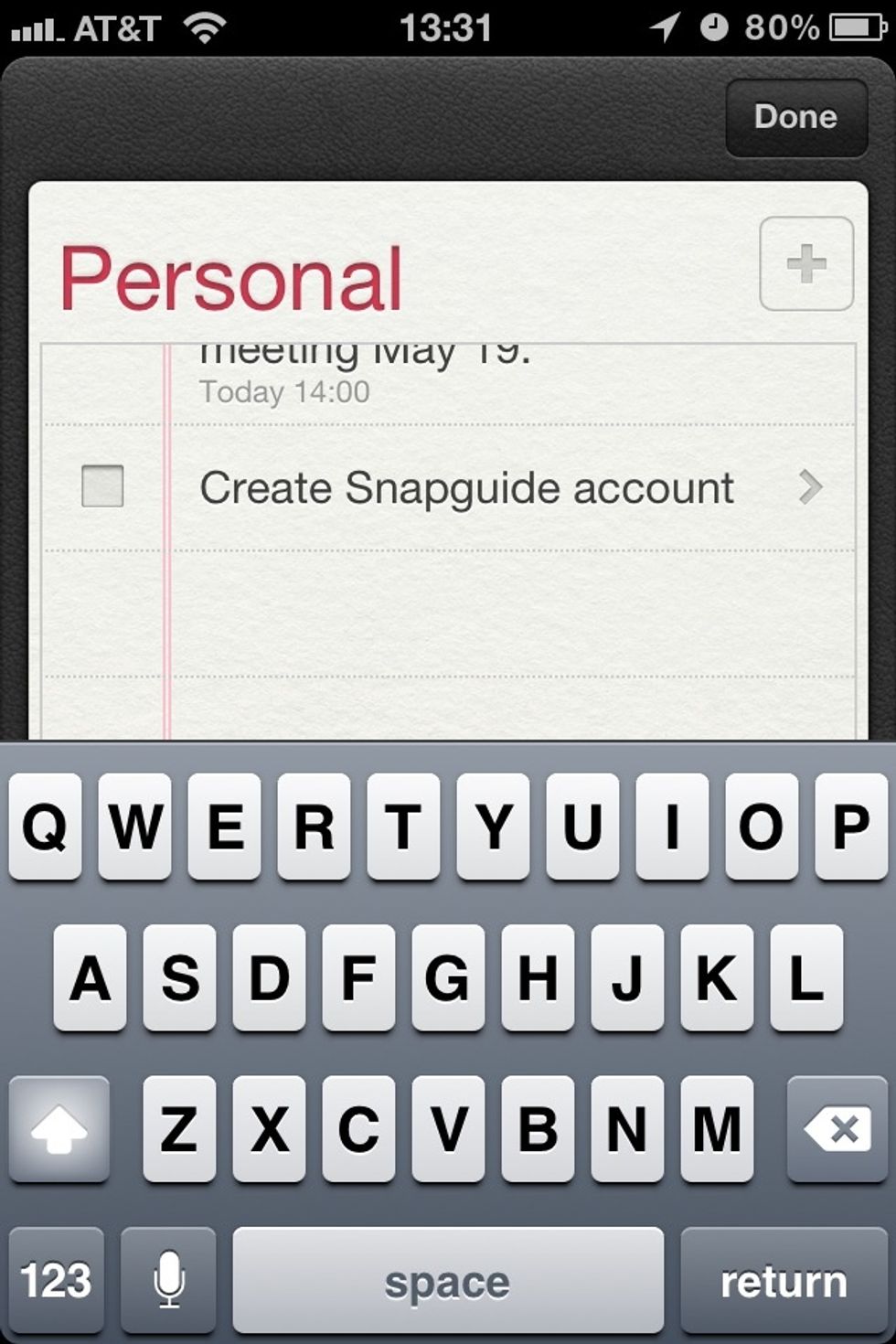 Now, open the Reminders app and tap add (+).