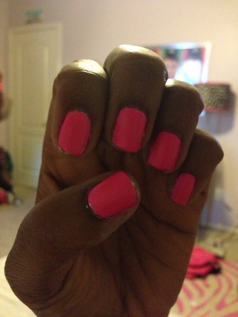 Now paint the main color, I chose hot pink!