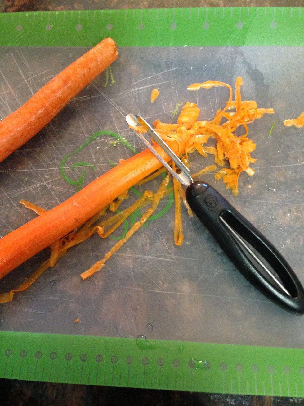 Now peel 2 carrots