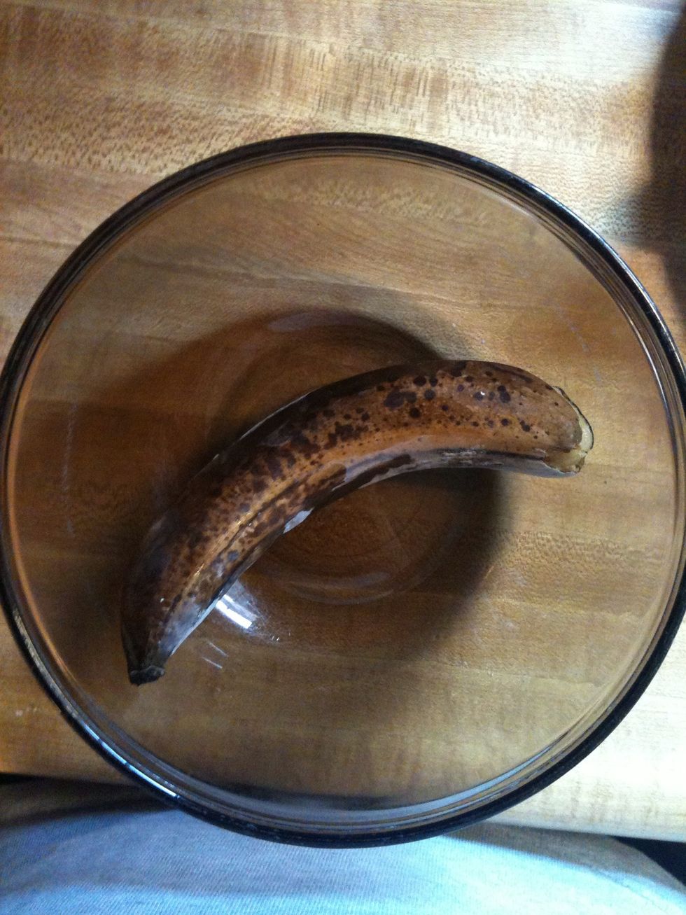 Now peel all of your thawed bananas.