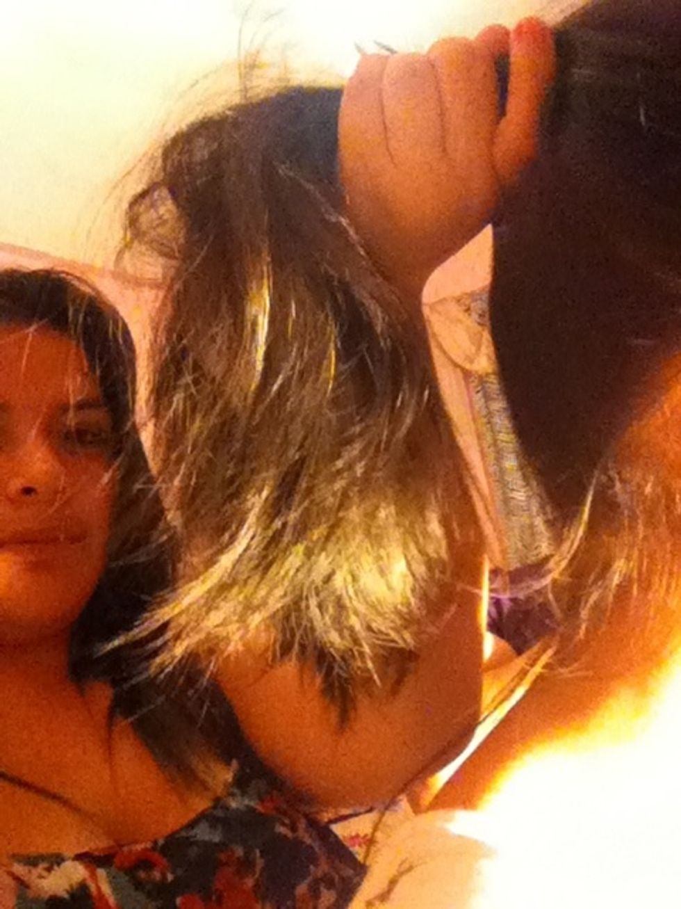 Now pick up all your hair to a ponytail