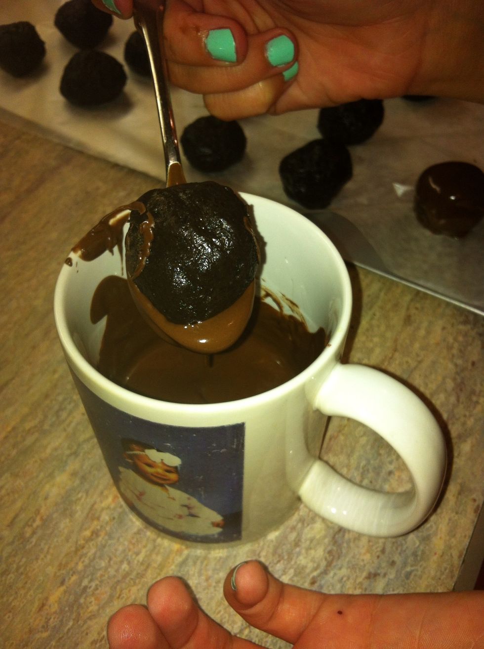 Now place a ball in the spoon