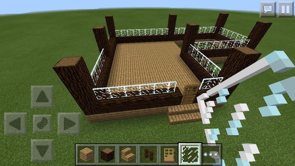 Now, place a layer of glass pane on top of the spruce wood.