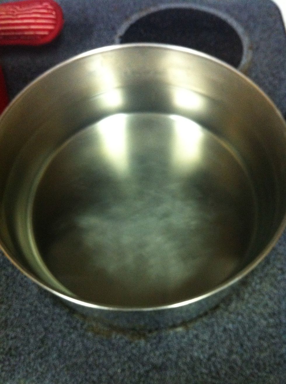 Now, place a pot of water on the stove on high.