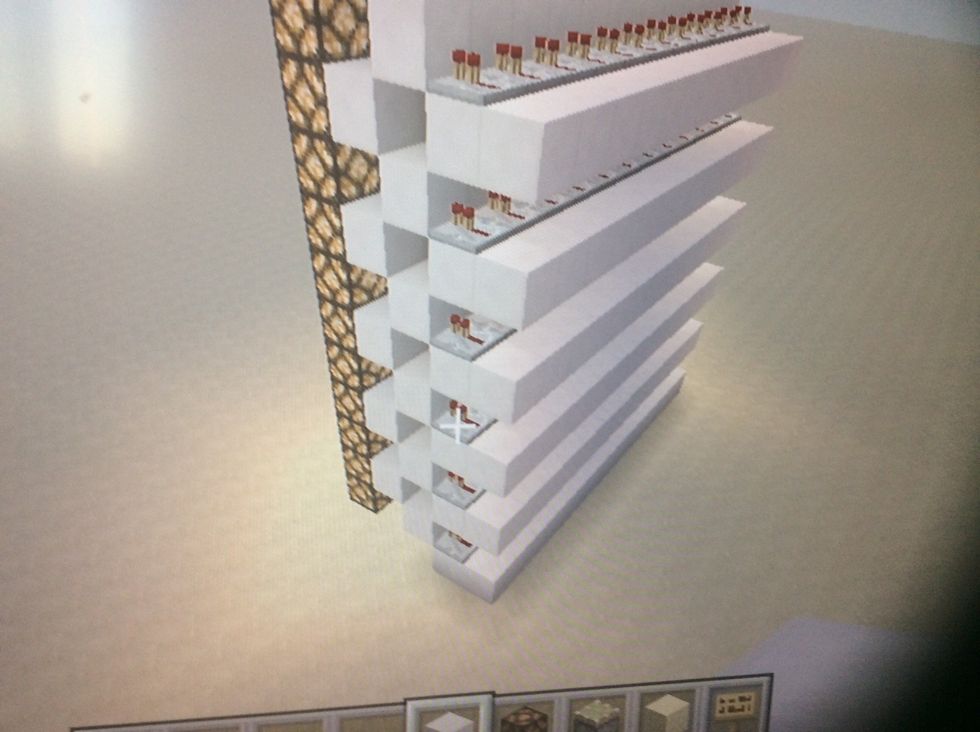 Now place another row of blocks behind the other ones like this.