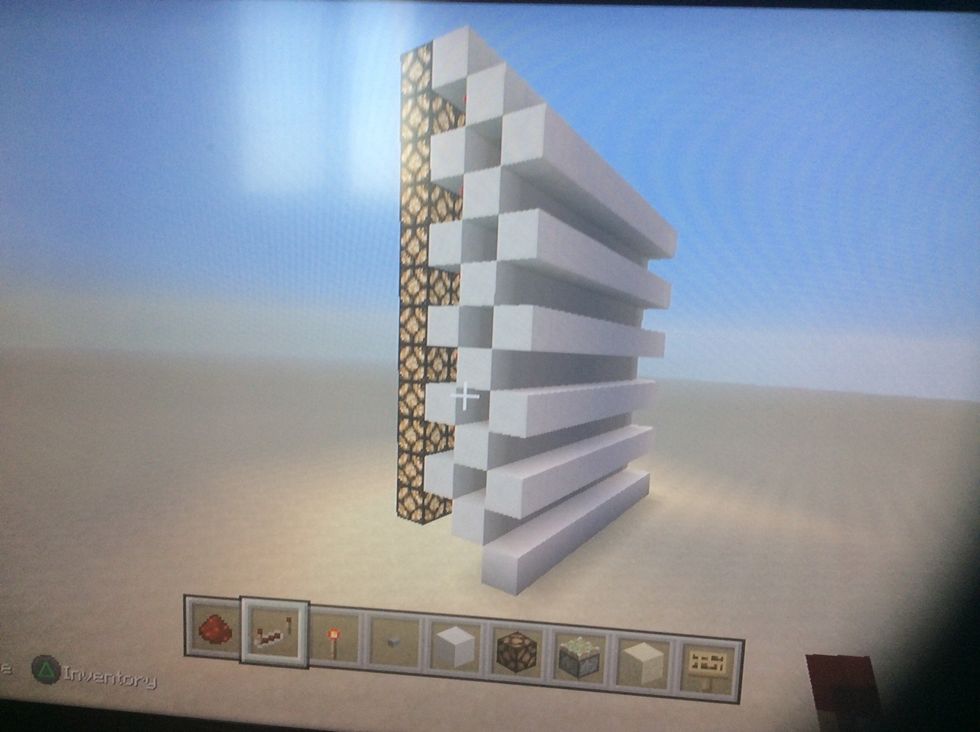 Now place another row of blocks like this.