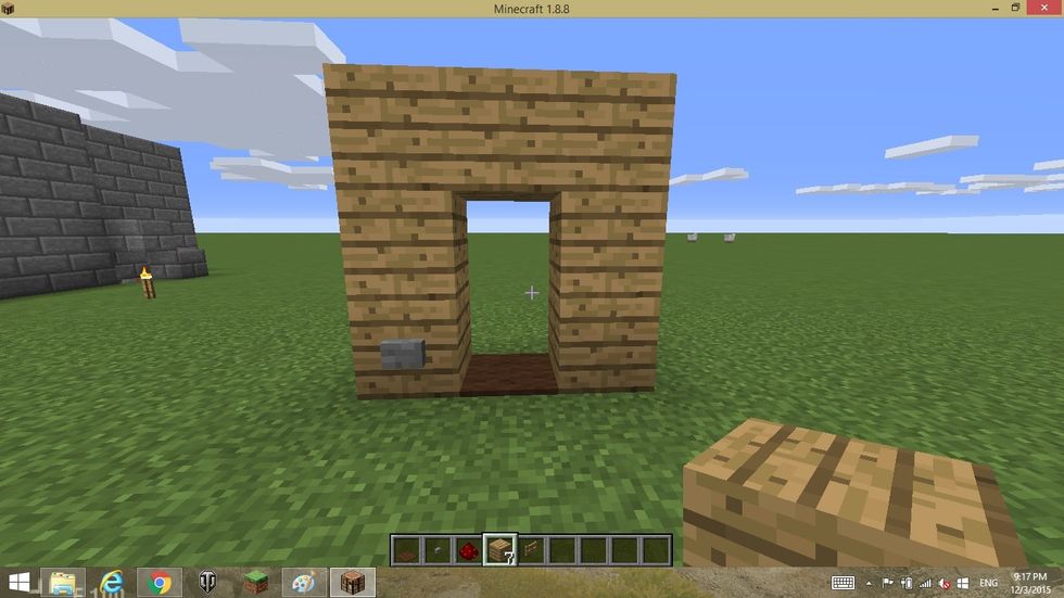 now place blocks so it looks like door