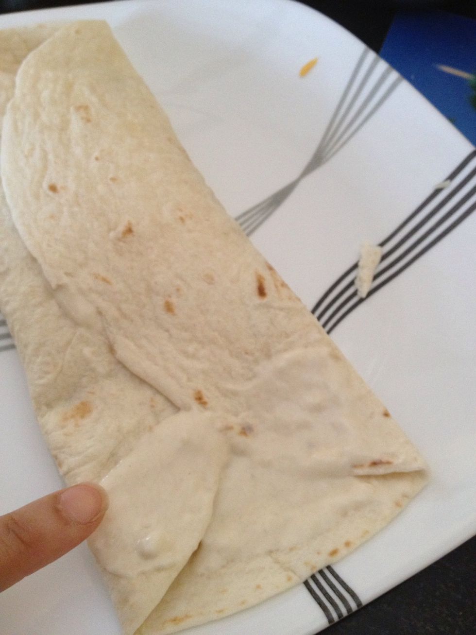 Now place glue on edge like so