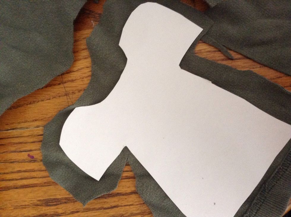 Now place it on the fabric( brighter is better but this is the best I got!\ud83e\udd17\ud83d\ude09) and cut out BIGGER than the actual shape!