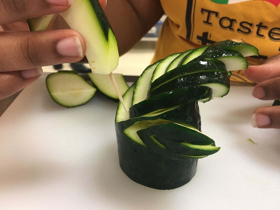 Now place the toothpick over the last layer you see.