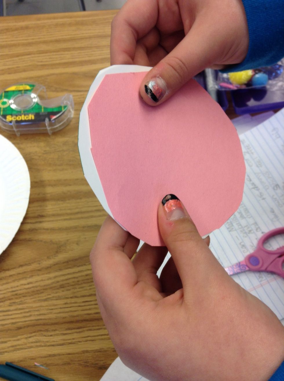 Now, place your circle on the paper of your choice and cut to fix circle. The next step is glue your paper to the circle that you made.