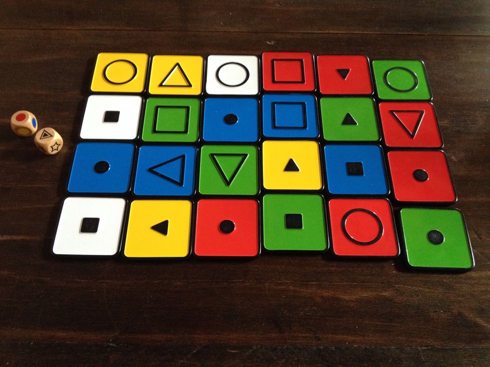 Now play with four rows. At this point, you are still just having the learner move tiles appropriately.