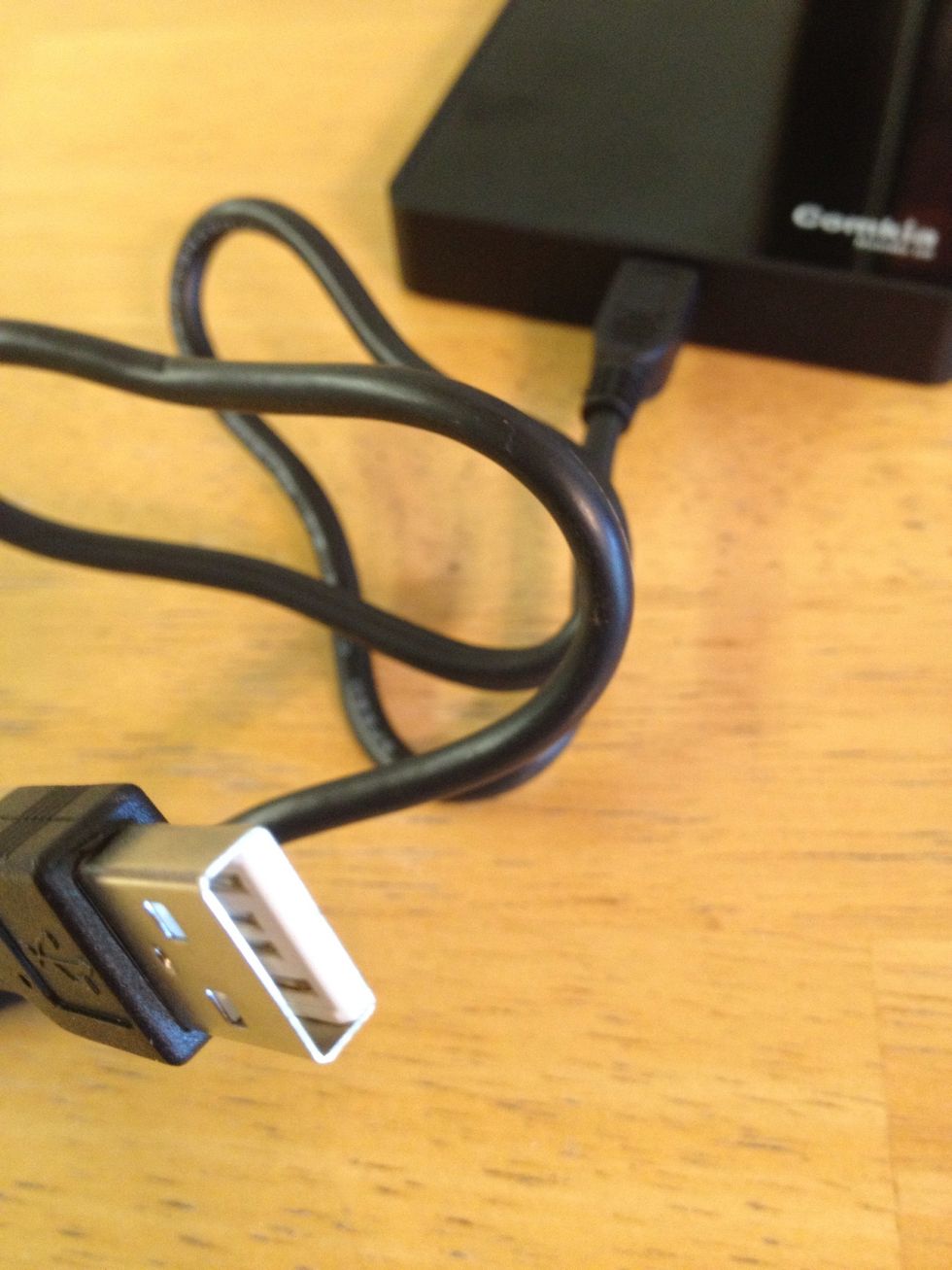 Now plug the USB cord into the box.