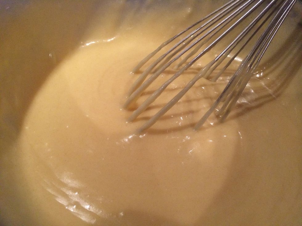 Now pour 2/3 of the batter into another bowl.