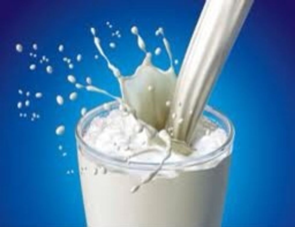 Now pour one cup of milk to the bowl.