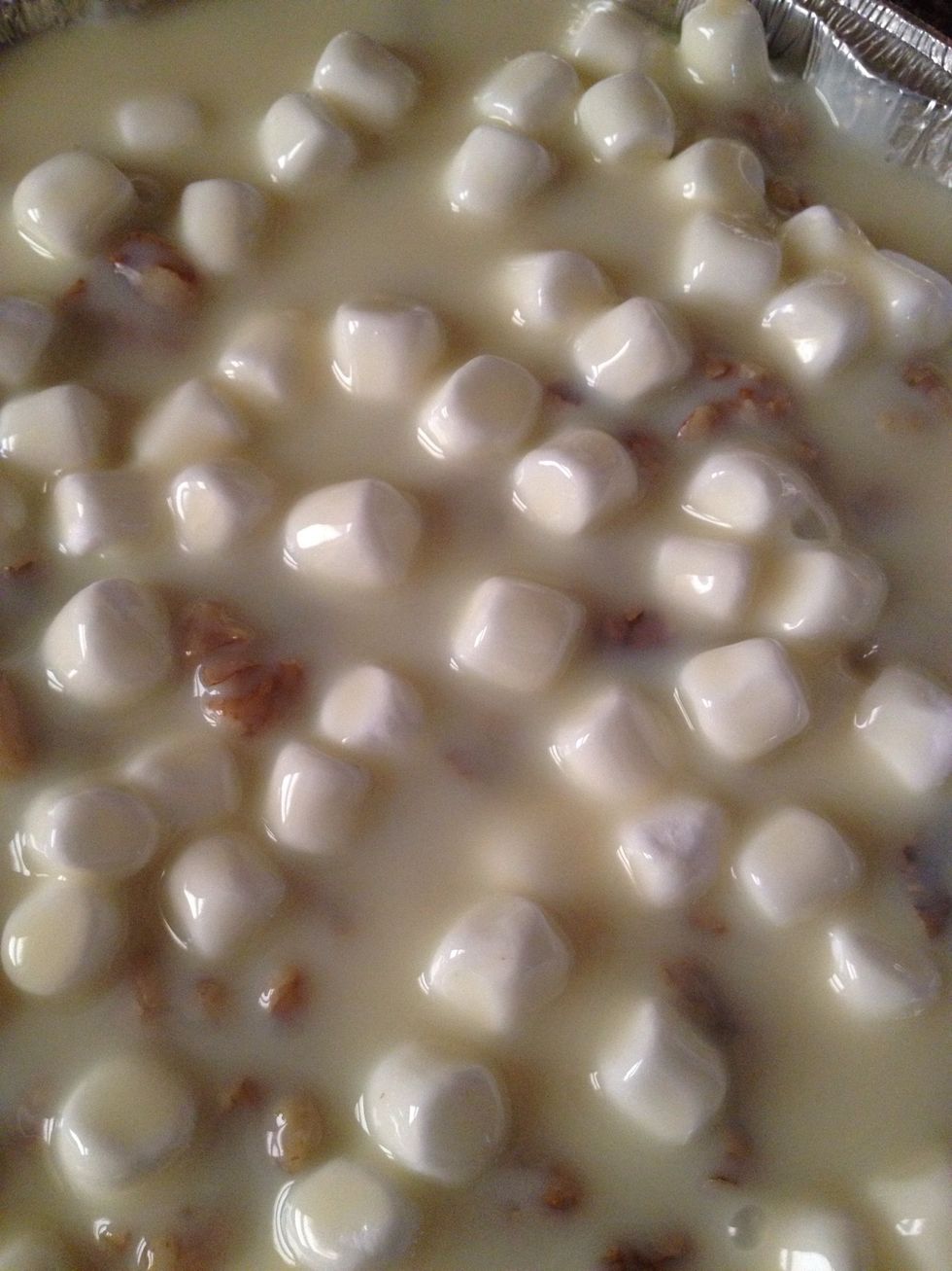 Now pour sweet condensed milk all over