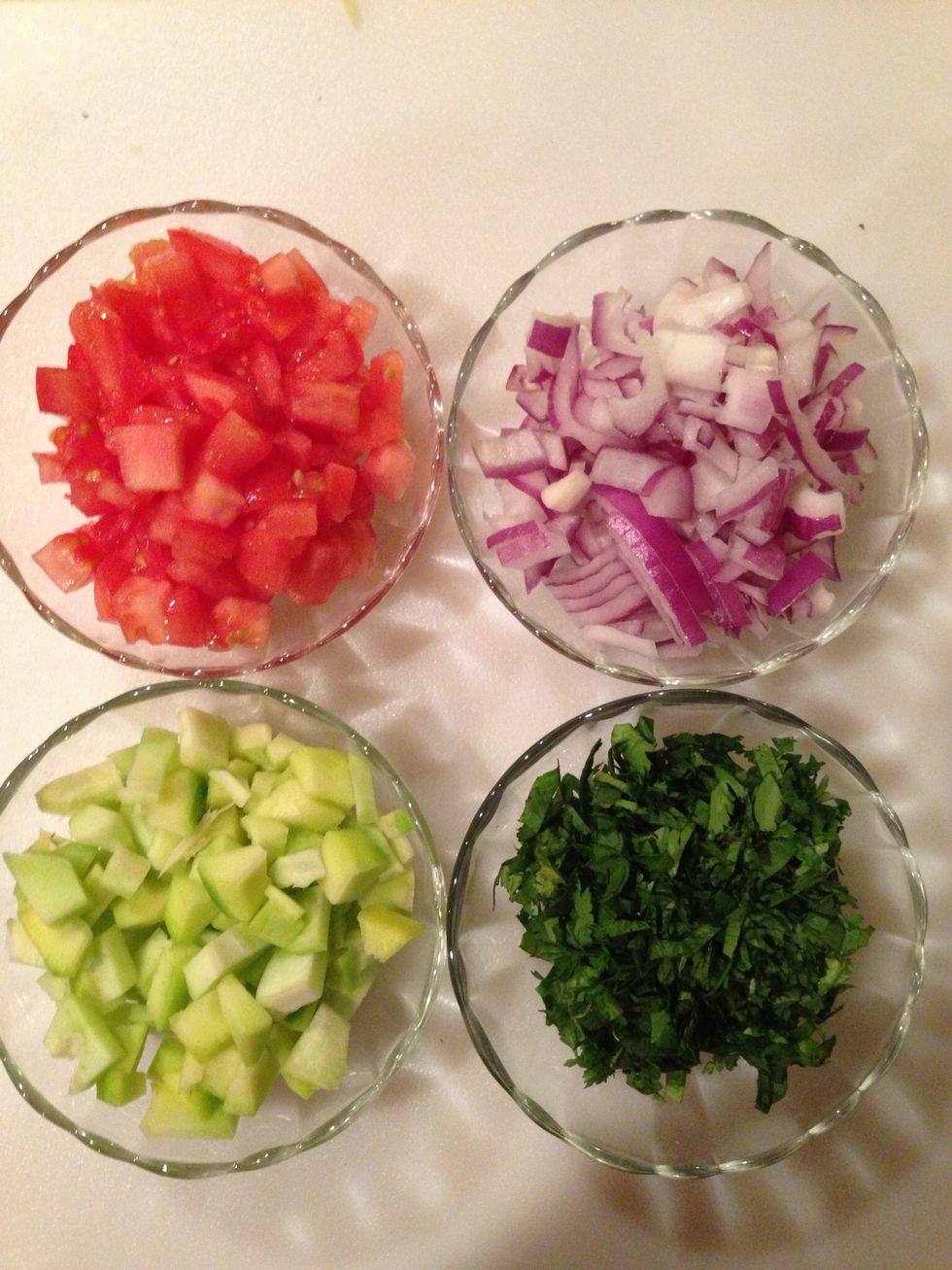 Now prep and stage all the ingredients