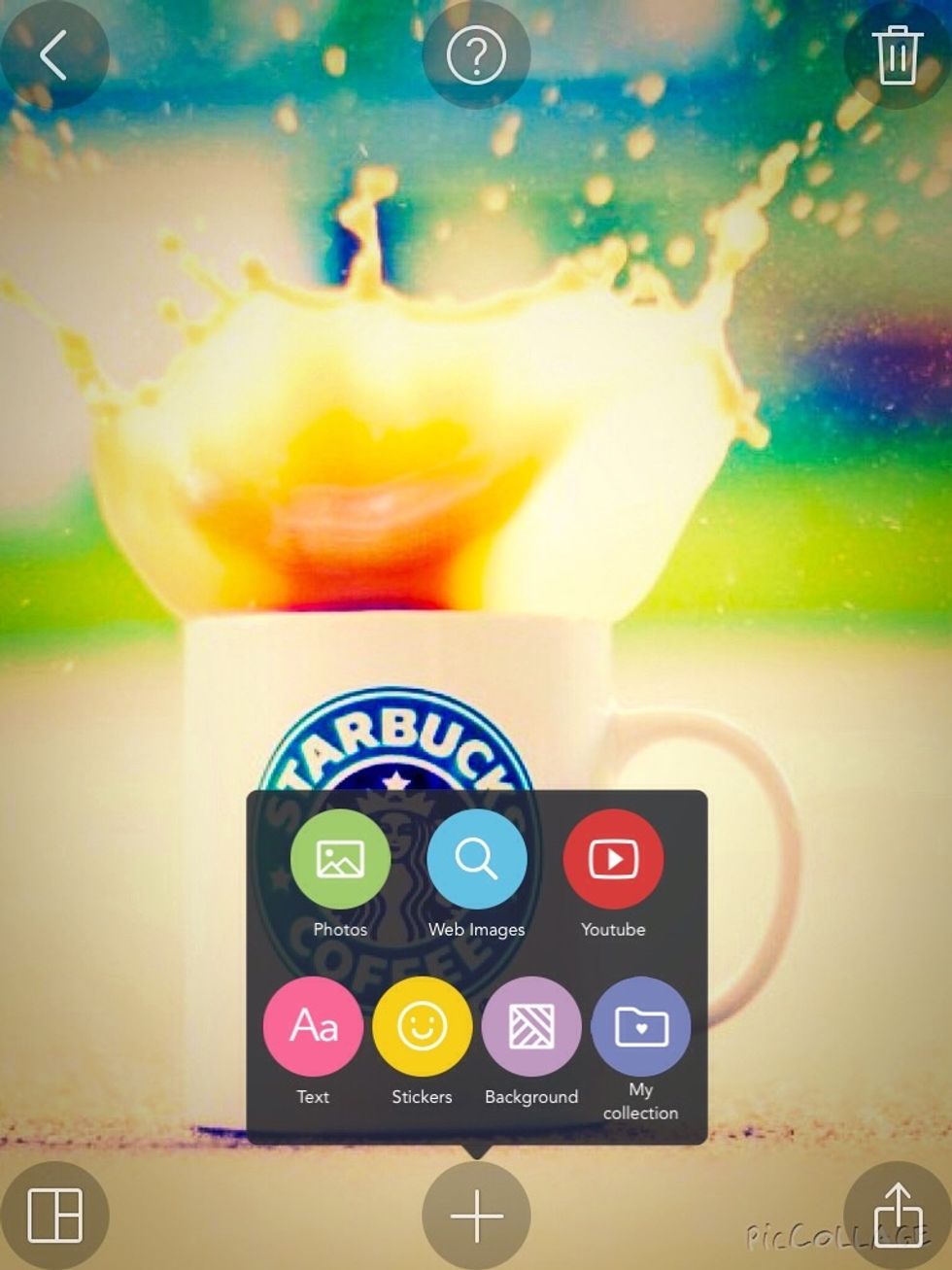 Now press + and you can add text!