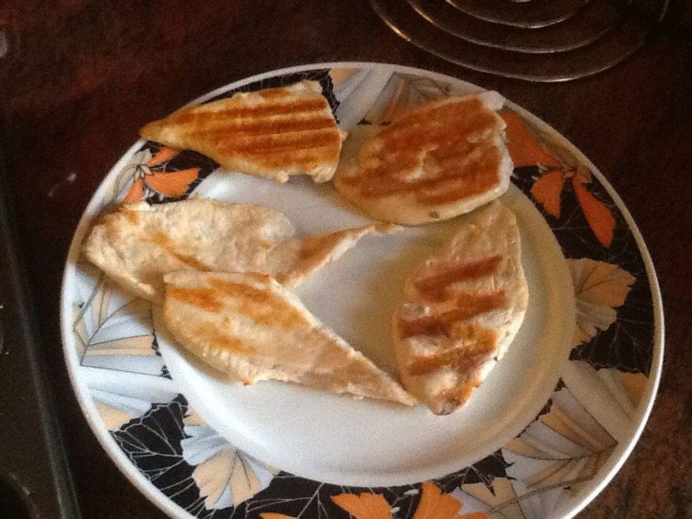 Now pull your chicken out it should look somewhat like this. If not cook it more