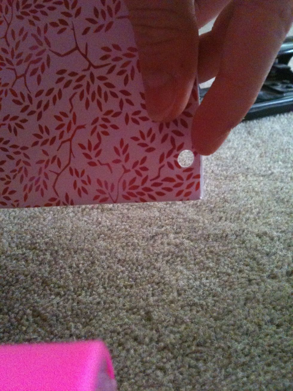 Now punch a hole in the corner of the bag