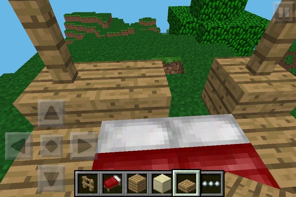 Now put 2 wood blocks behind the bed(s)