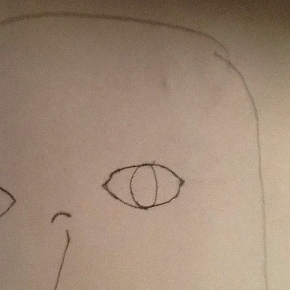 Now put a circle in both eyes.