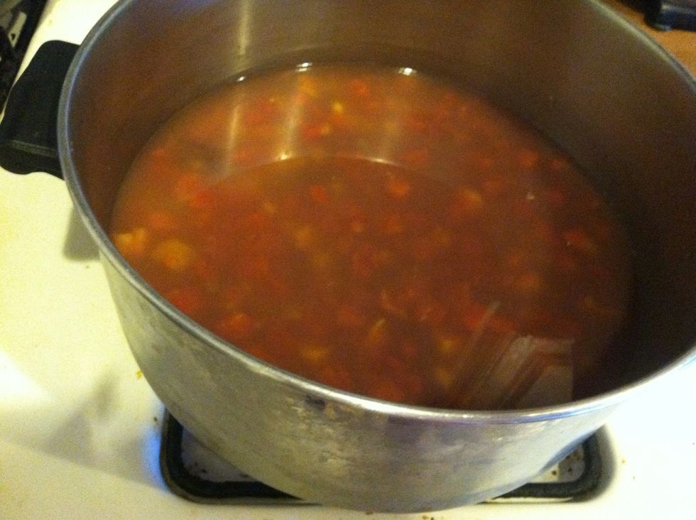 Now put pot on stove ...medium low wait until you see a simmer\u27a1