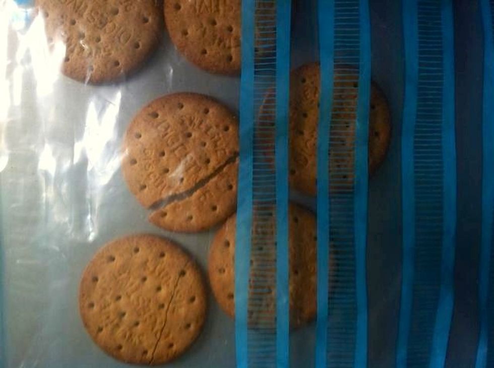 Now put the digestive bisquits in another zip bag