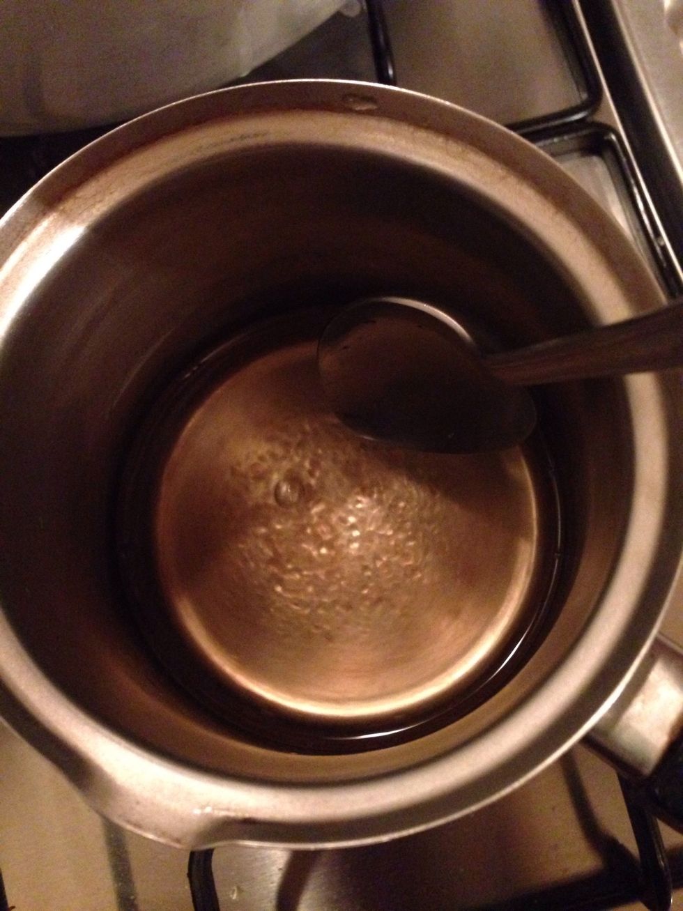 Now put the gelatine  into a very slow heat and stir constantly until it all dissolves into the water, never boil the water otherwise the gelatine will not work