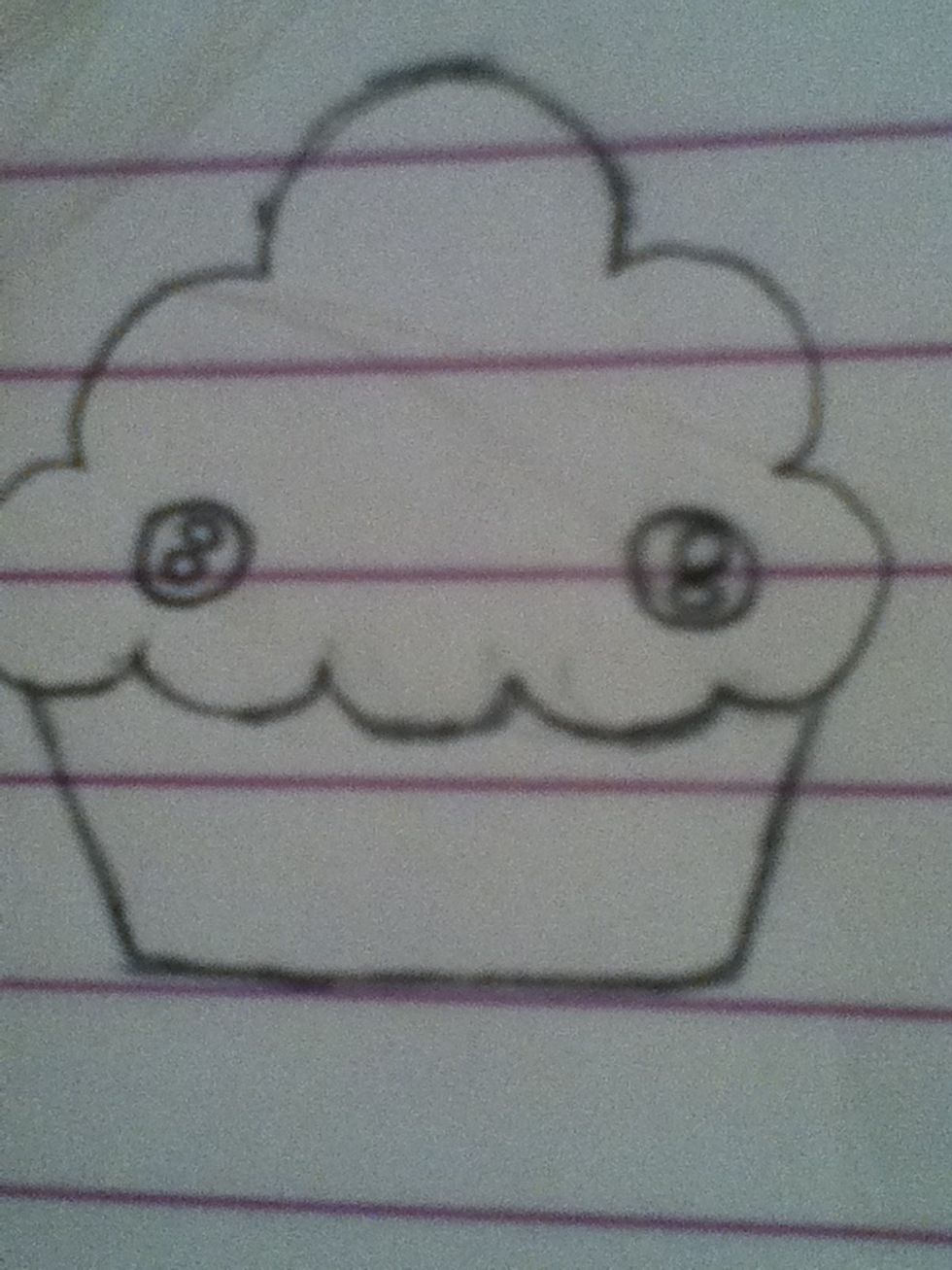 Now put two smaller circles inside each eye