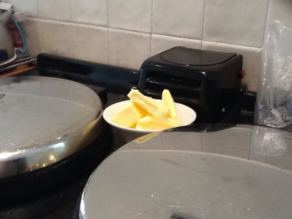 Now put your butter in a bowl and let it melt