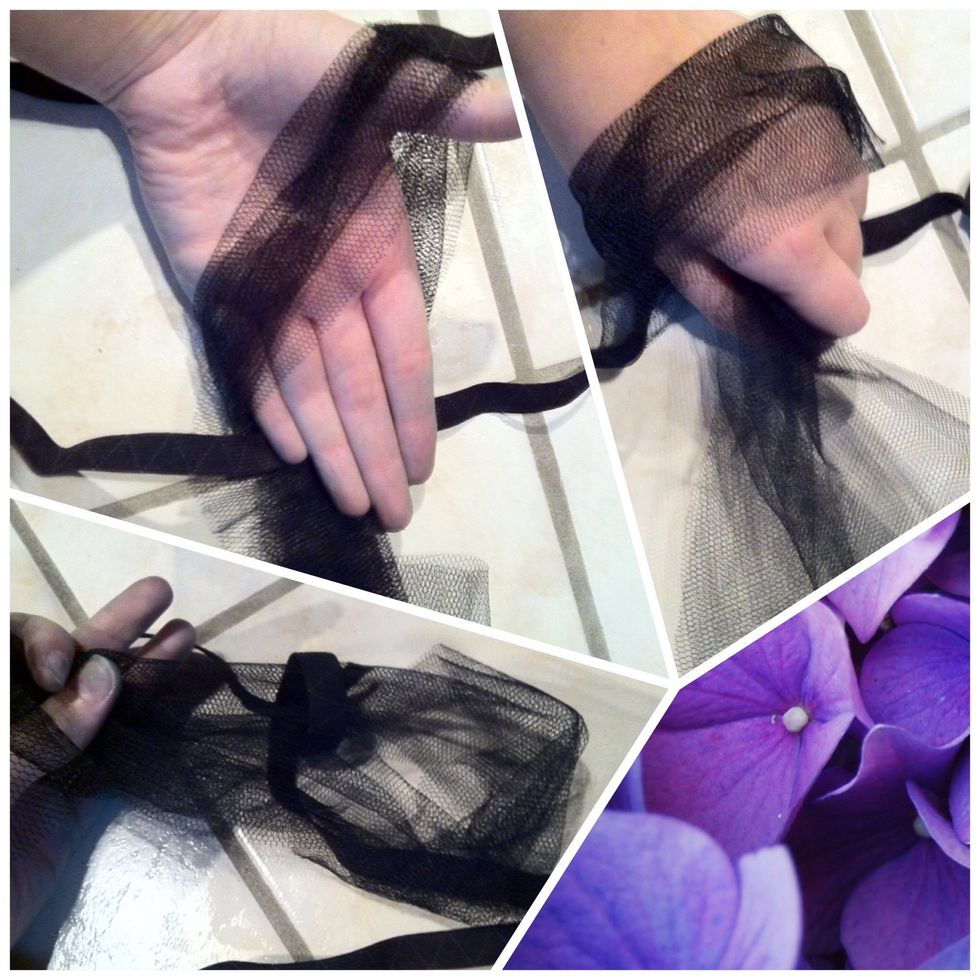 Now put your hand in that loop, grab the strips and pull them through.