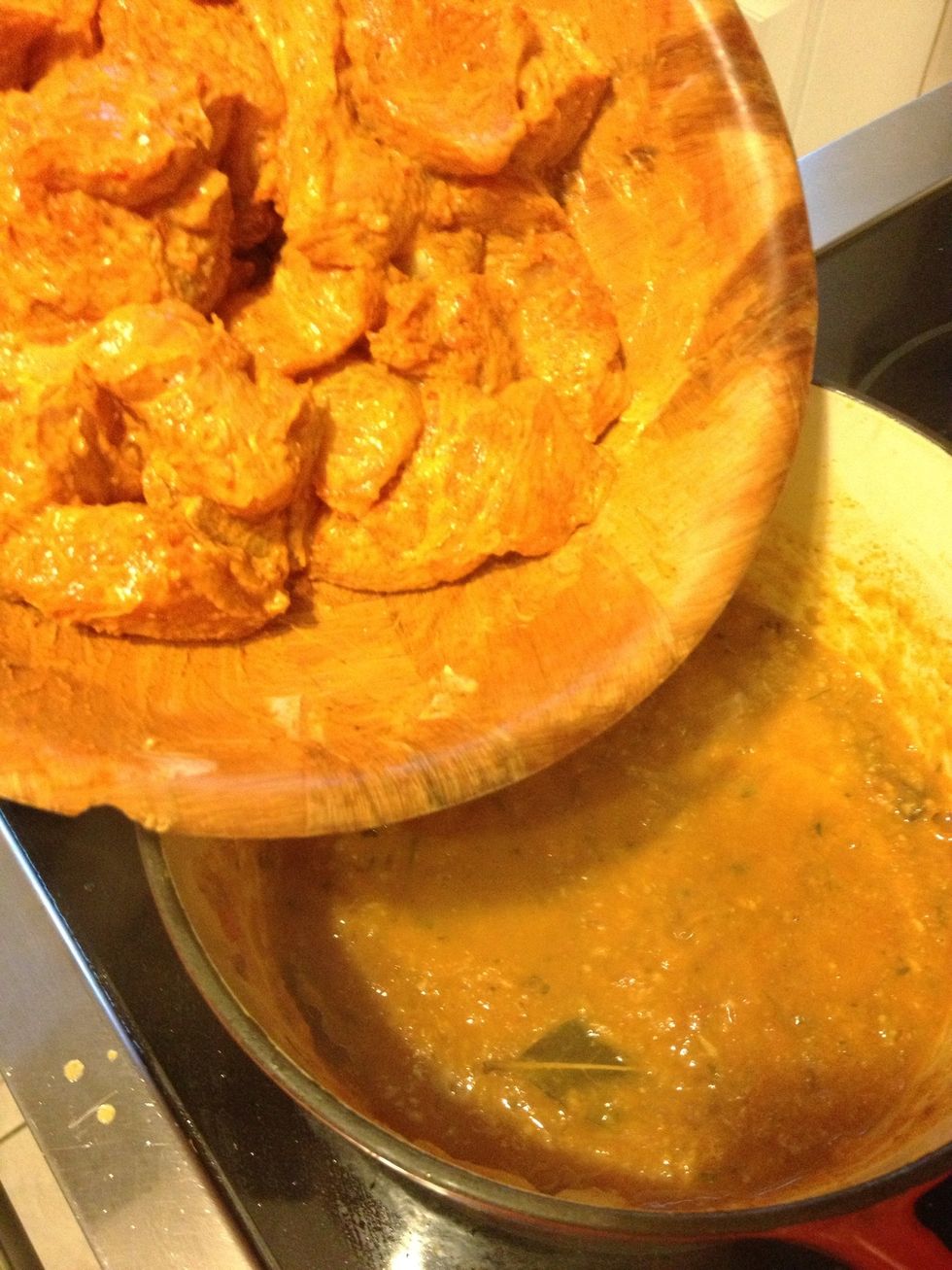 Now put your marinated chicken into the sauce