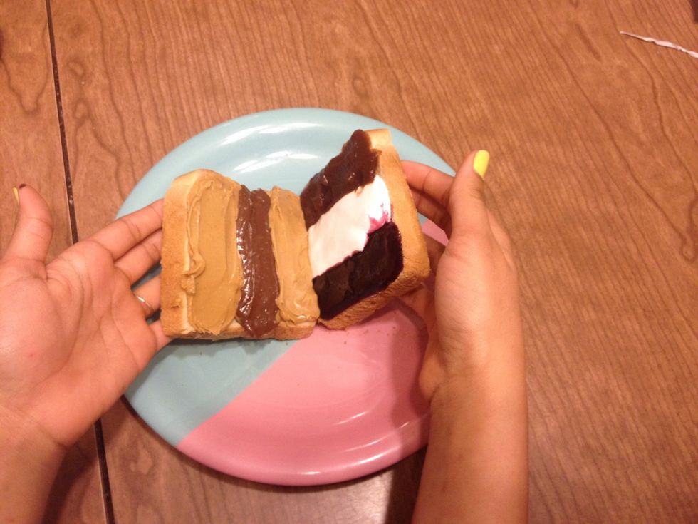 Now put your pieces together like a sandwich.